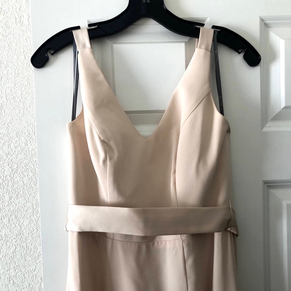 White by Vera Wang - Long V Neck Crepe Gown